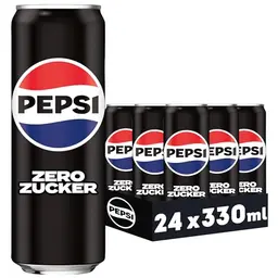 Pepsi Zero Zucker, zuckerfreies Erfrischungsgetränk in 0,33 l Dosen, 24er Pack