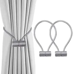 Magnetische Vorhang Raffhalter Schwarz 2 Stück, Vorhang Schnallen Haltbars Haken Clip für Zuhause Schlafzimmer Büro Dekorativer Vorhang