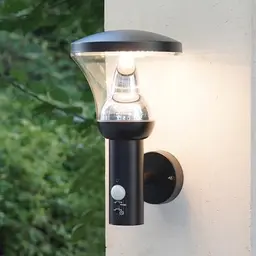 NBHANYUAN LED Außenleuchte mit Bewegungsmelder – Schwarz, 3000K Warmweiß, IP44