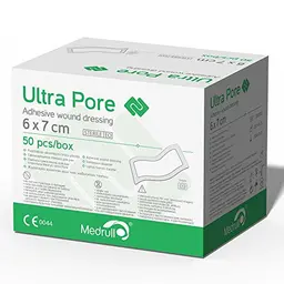 Medrull Wundverband 6x7 cm - Sterile Wundpflaster mit starker Klebekraft, 50 Einzelverpackte Pflaster