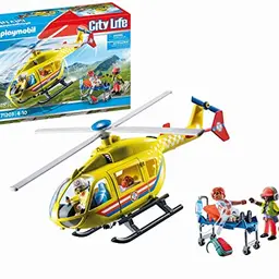 PLAYMOBIL City Life Rettungshelikopter Spielzeug für Kinder ab 4 Jahren