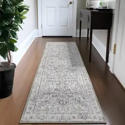 TOPICK Läufer 60x210 cm Braun Vintage Blumendruck für Küche Badezimmer Eingang
