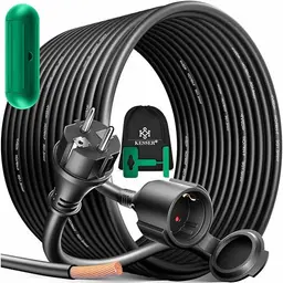 KESSER® Verlängerungskabel 30m mit Schutzkappe für Innen- und Außenbereich – 230 V IP44