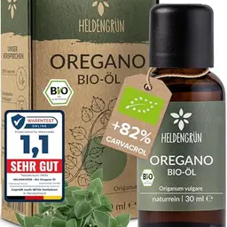 Heldengrün® BIO Oregano Öl - Hochdosiert mit 82% Carvacrol - Zertifiziertes Lebensmittel aus Griechenland