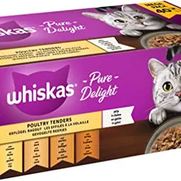 Whiskas 1+ Katzennassfutter Geflügel Auswahl in Gelee, 40x85g – Hochwertiges Nassfutter für Katzen