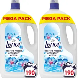 Lenor Weichspüler Aprilfrisch 190 Waschgänge, Frischer Duft, Packung mit 2