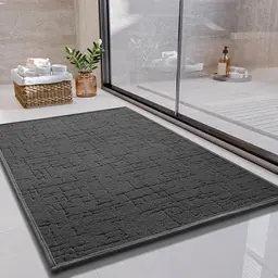 SIXHOME Badteppich 40 x 60 cm Dunkelgrau, Rutschfest & Waschbar für Badezimmer