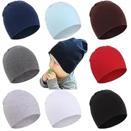 DRESHOW 8er Set Unisex Wendemütze für Kinder - Jersey Slouch Beanie