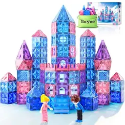 Soyee Magnetische Bausteine, 58 Stück – STEM Spielzeug für Kinder ab 3 Jahren, ideales Geschenk für Mädchen und Jungen