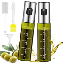 MRUN BONE Ölsprüher für Speiseöl, 2 Stück, Glas Zerstäuber für Küche & Heißluftfritteuse, BPA-frei
