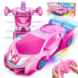 Einhorn RC Auto für Mädchen 3-12 Jahre - LED-Augen, 360° Drehung, Drift-Funktion