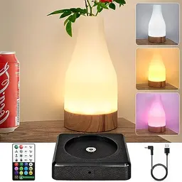Dimmbare LED Nachttischlampe mit Fernbedienung, 12 Farben & 4 Modi für Kinderzimmer, Schlafzimmer & Camping