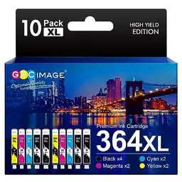 GPC IMAGE 364XL Kompatible Druckerpatronen für HP 364 (Schwarz, Cyan, Gelb, Magenta, 10er-Pack)