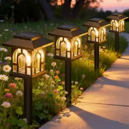 NEEMO 8 Stück Vintage Solarlampen für Garten und Terrasse - Warmweiß, IP65 wasserdicht