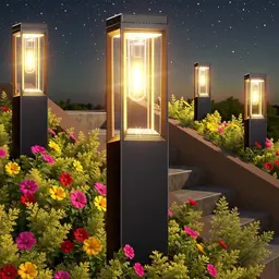 TuyLuxe Solarlampen für Außen, 4er Set, Quadrat Solarleuchten mit warmweißem Licht, IP65 wasserdicht für Garten und Terrasse