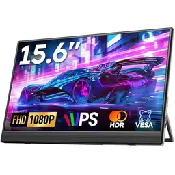 Dopesplay 15,6" tragbarer Monitor - 1080P FHD, mobiler IPS Bildschirm mit Kickstand und Lautsprechern, ideal für Laptop/PC/Mac/PS5/Switch