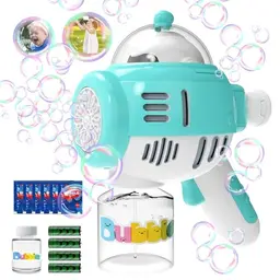 Seifenblasenmaschine für Kinder mit 6 Seifenblasen Flüssigkeit - Regenbogen Spielzeug für Geburtstag & Party