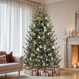 YITAHOME 180cm Künstlicher Weihnachtsbaum mit Fernbedienung, Vordekoriert, 300 Lichter, 11 Lichtmodi