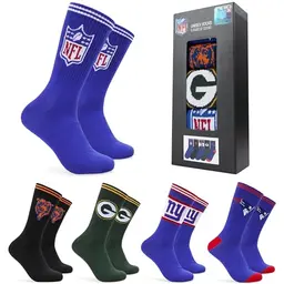 NFL Socken Herren, 5er Pack American Football Wintersocken, Geschenke für Männer (Mehrfarbig, Gr. 36-46)