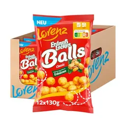 Lorenz Snack World Erdnusslocken Balls, 12er Pack (12 x 130 g)