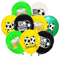 Ovanda 18 Stück Fußball Ballons – Geburtstag, WM, Sportparty Dekoration für Jungen & Mädchen, Latex Luftballons