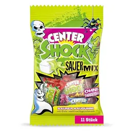 Center Shock Sour Mix - 11 extra-sauren Kaugummis, mit Füllung, ohne Farbstoffe, 44g