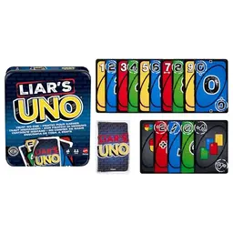 Mattel Games Liar‘s UNO Kartenspiel in Reise- und Aufbewahrungsdose für Erwachsene und Kinder