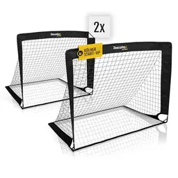 Racetex 2er Fußballtor Set für Kinder - Mit Tasche zum Transport - Garten oder Park