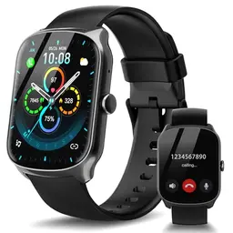 STECEi Smartwatch Herren Damen, 1.95" Fitnessuhr mit Telefonfunktion, Smart Watch 100+ Sportmodi, IP68 Wasserdicht, Fitness Tracker mit Schrittzähler, Pulsmesser und Schlafmonitor für iOS und Android