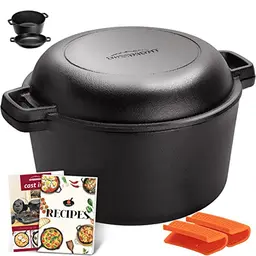 Overmont Dutch Oven Gusseisentopf mit Deckel/Bratpfanne für Küche und BBQ