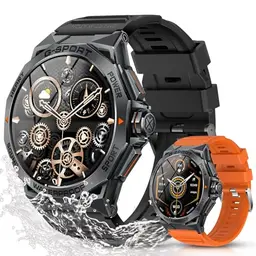 OHUGNA Smartwatch für Herren mit 1,4 Zoll AMOLED Bildschirm, Fitness-Tracker, IP68 wasserdicht, 100+ Sport- und Schlaf-Tracker