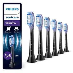 Philips Sonicare G3 Premium Gum Care Ersatzbürstenköpfe Schwarz 6er-Pack