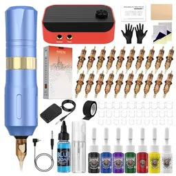 HAWINK Tattoo Maschine Set mit Zubehör, 20PCS Nadeln und 7 Farben, HW-TK1002-3-EU