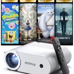 Antmap Mini Beamer 4K, Kleiner Projektor mit Bluetooth & WiFi für Smartphone, 1080P Heimkino & Outdoor, kompatibel mit TYP C, HDMI, USB, Fire Stick, PS5