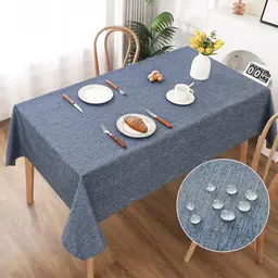 AooHome Abwaschbare Tischdecke Blau 140x240 cm für Wohnzimmer, Esszimmer, Balkon und Garten