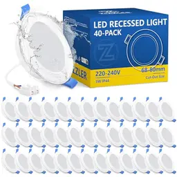 ZIZZLER 40er Set LED Einbaustrahler 230V, Neutralweiß Deckenspots, IP44 Einbauleuchten für Badezimmer, 5W 4000K