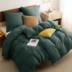 BEDSURE Bettwäsche 135x200cm grün, 4-teilig – Bett- und Kissenbezüge aus Mikrofaser mit Reißverschluss, ÖKO-TEX