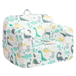 BEJOY Kindersofa - Weicher Sessel für Kinder mit Dino-Motiv in Weiß