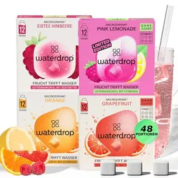 waterdrop® Limonaden Set – 48 Würfel in 4 Sorten – Zuckerfreier Durstlöscher für Wasser