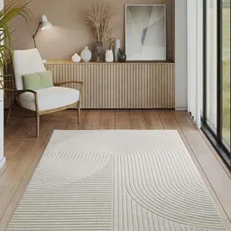 Everest Teppich - Moderner Kurzflor im Panglao Design, Creme, 160 x 230 cm