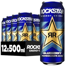 Rockstar Energy Drink Blueberry, 12x500ml – koffeinhaltig