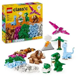 LEGO Classic Kreative Dinosaurier, Bausteine für Kinder, inkl. T. Rex und Triceratops, Geschenk für Jungen und Mädchen ab 5 Jahren