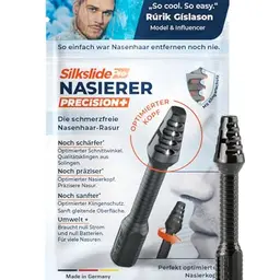 SilkslidePro Nasenhaartrimmer für Herren - Hochpräzise Klingen - mit Klingenschutz - ohne Strom & Batterie
