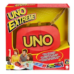 Mattel UNO Extreme Kartenspiel für die Familie, mit Kartenwerfer, ab 7 Jahren, für 2-10 Spieler