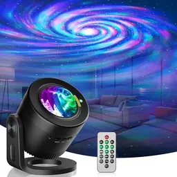 LED Sternenhimmel Projektor mit Fernbedienung und Timer, Bluetooth Nordlicht Lampe für Party und Schlafzimmer (Schwarz)