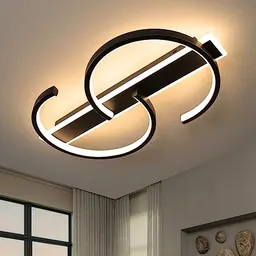 LUOLONG Dimmbare LED Deckenleuchte Schwarz 35W mit Fernbedienung für Wohnzimmer und Schlafzimmer - 40cm