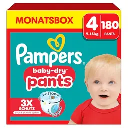 Pampers Baby-Dry Windeln Pants Größe 4, 180 St., 9-15 kg, 360° Fit