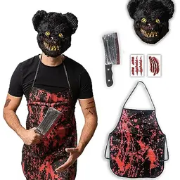 Horror-Bär Kostüm für Halloween – Herren & Teenager, Einheitsgröße, Trend 2025
