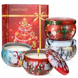 Weihnachtskerzen 4er Set – Aromakerzen aus Sojawachs für Entspannung und Geschenke
