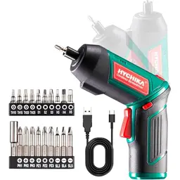 HYCHIKA Akkuschrauber mit 6N·m, 2000mAh Akku, LED Licht, 20 Zubehörteile, Magnetfutter